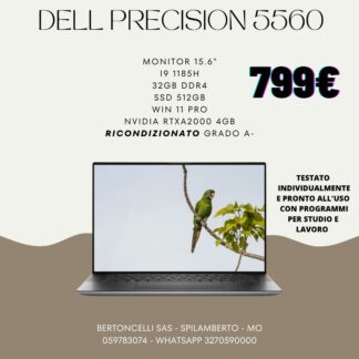 DELL LATITUDE 5530,539,Monitor 15.6" - i5 1245U - 16GB DDR4 - SSD 512GB - Win 11 Pro - Ricondizionato Grado A-