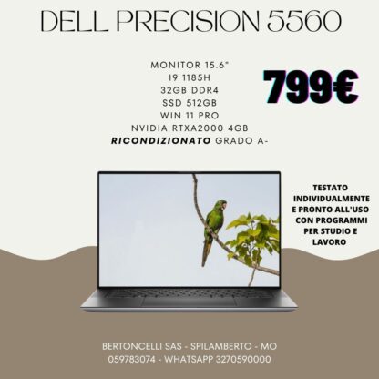 DELL LATITUDE 5530,539,Monitor 15.6" - i5 1245U - 16GB DDR4 - SSD 512GB - Win 11 Pro - Ricondizionato Grado A-