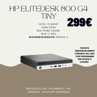 HP EliteDesk 800 G4 TINY I5 8500t | 16+256GB - 299€